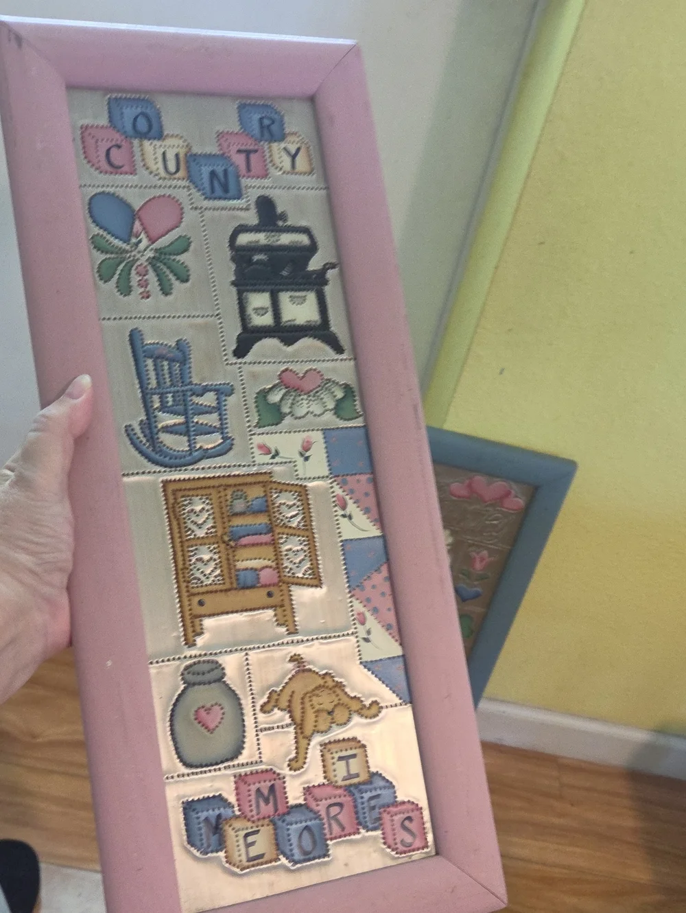 Framed Country Hand Tin Punch Wall Art - Decorative Panel